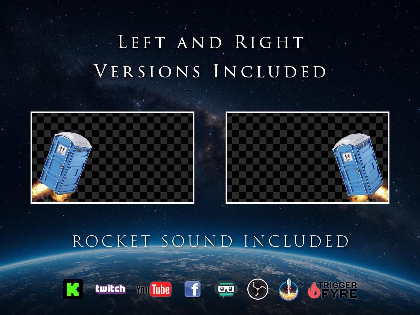 Poopollo 13 Stream Alert - Full Screen Animated Porta Potty Rocket with Custom Sound - 1920x1080 - Instant Download - Funny Channel Redeem