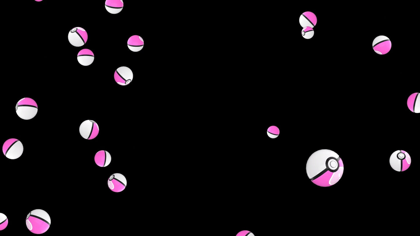 Love Ball Rain Stream Alert - Full Screen Animated Sympaballs with Transparent Background - 1920x1080 Overlay - Instant Download - Pokémon