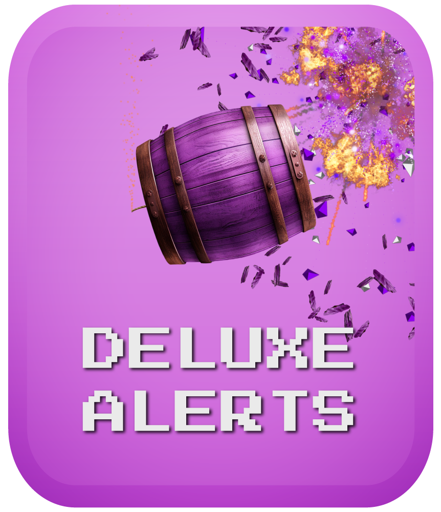 Exploding barrel with confetti icon for deluxe stream alerts category