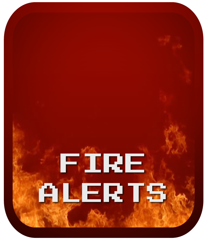 Rising flames on red background for fire-themed stream alerts category