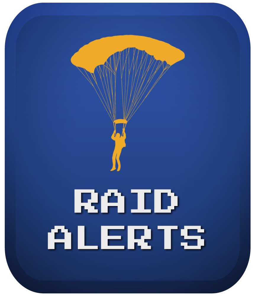 Paratrooper with yellow parachute icon for raid stream alerts category