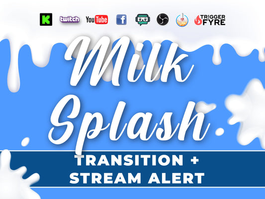 Milk Splash - Scene Transition Stinger And Stream Alert - Full Screen 1920x1080 Animation with Transparent Background - Food Fight Effect