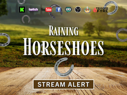 Raining Horseshoes Stream Alert - Full Screen Animated Overlay w/ Transparent Background - 1920x1080 - Instant Download - Easy & Fun To Use!