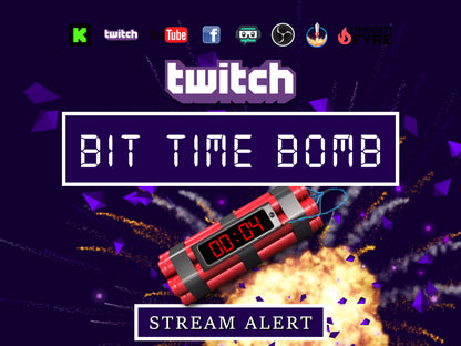 Bit Time Bomb - Twitch Stream Alert - Full Screen Animated Cheer Effect w/ Transparent Background - 1920x1080 - Instant Download - w/ Sound!