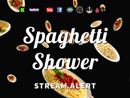 Spaghetti Shower Stream Alert - Full Screen Animated Overlay with Transparent Background - 1920x1080 - Instant Download - Delicious Effect!