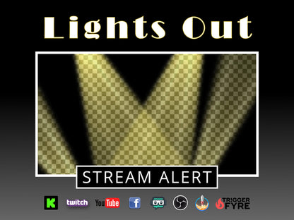 Lights Out Stream Alert - Full Screen Animated Overlay with Transparent Background - Fun Flashlight Effect - 1920x1080 - Instant Download