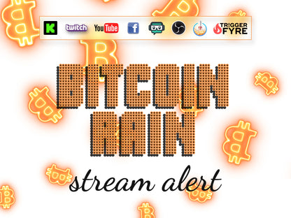 Neon Bitcoin Stream Alert - Full Screen Animated BTC Overlay with Transparent Background - 1920x1080 - Instant Download - Crypto Dono Effect