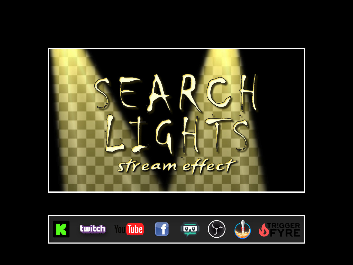 Search Lights Stream Effect - Full Screen Animated Alert Overlay with Transparent Background - 1920x1080 - Instant Download - Easy to Use!