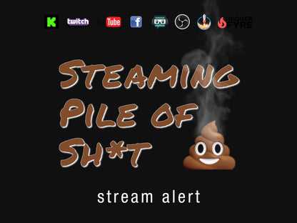 Steaming Pile of Sh*t Stream Alert Pack - 3 Full Screen Animated Effect Overlays with Transparent Background - 1920x1080 - Instant Download