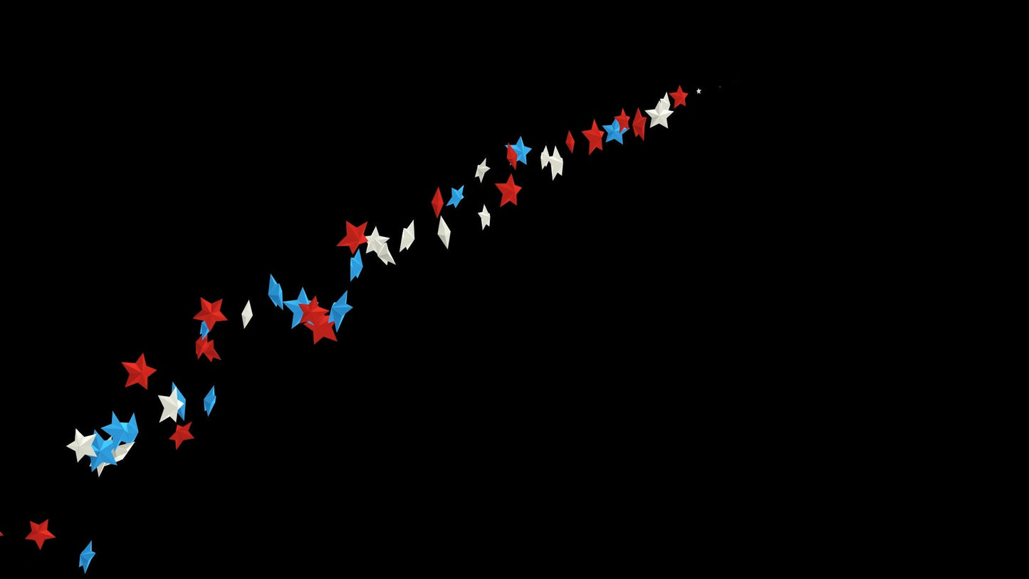 Red, White, & Blue Shooting Stars Stream Alert - Full Screen Animated Overlay with Transparent Background - 1920x1080 - Instant Download