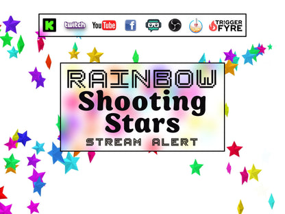 Rainbow Shooting Stars Stream Alert - Full Screen Animated Overlay - Transparent Background - 1920x1080 - Instant Download - Colorful Effect