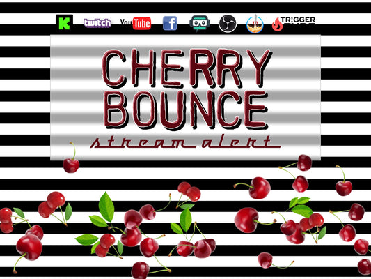 Cherry Bounce Stream Alert - Full Screen Animation Overlay with Transparent Background - 1920x1080 - Instant Download - Easy to Setup & Use!