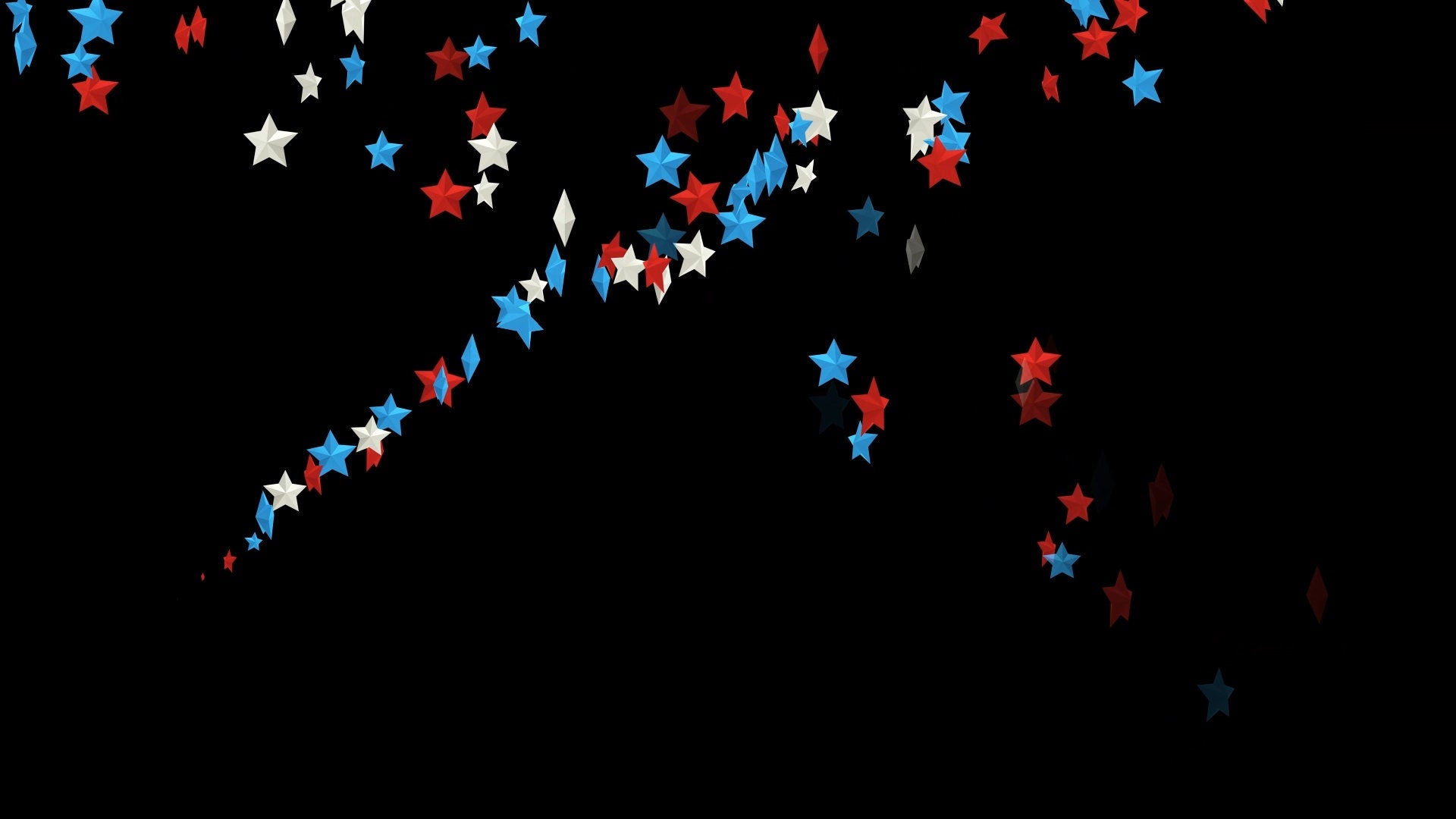 Red, White, & Blue Shooting Stars Stream Alert - Full Screen Animated Overlay with Transparent Background - 1920x1080 - Instant Download