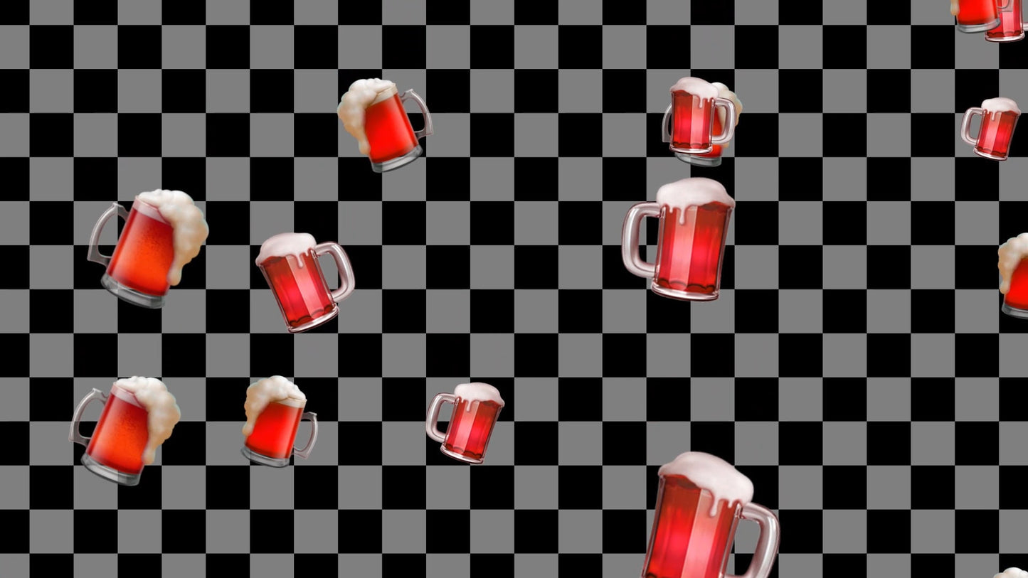 Red Beer Stream Alert - Full Screen Animated Overlay with Transparent Background - 1920x1080 - Instant Download - Fun Channel Point Redeem!