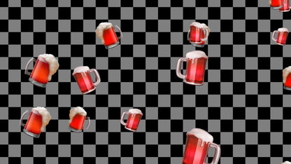 Red Beer Stream Alert - Full Screen Animated Overlay with Transparent Background - 1920x1080 - Instant Download - Fun Channel Point Redeem!