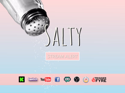 Salty Stream Alert - Full Screen Animated Overlay w/ Transparent Background - Instant Download - 1920x1080 - Easy to Setup and Funny to Use!