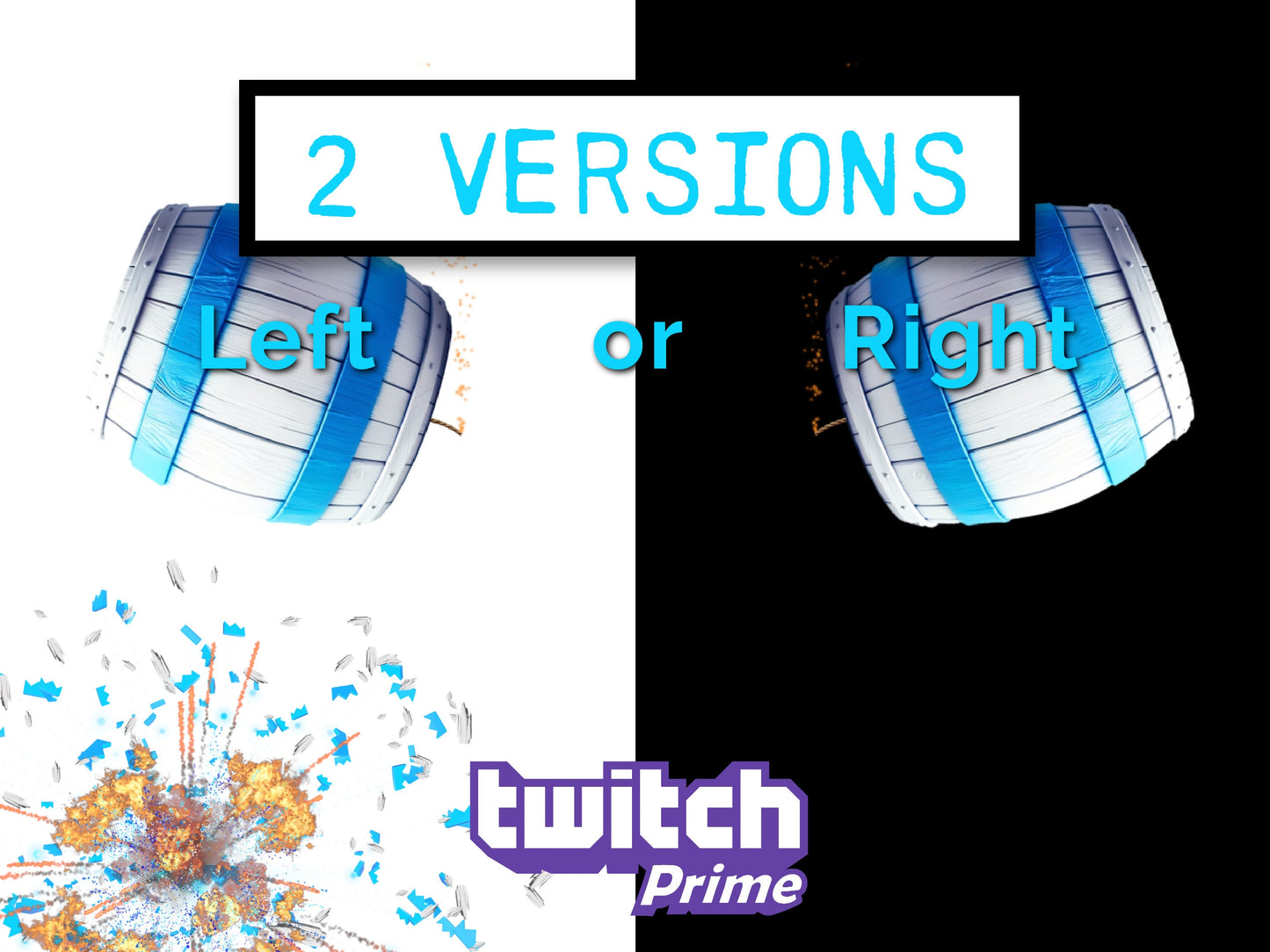 Twitch Prime Sub Barrel Bomb Alert - Full Screen Stream Animation w/ Transparent Background - Easy to Setup! - 1920x1080 - Instant Download