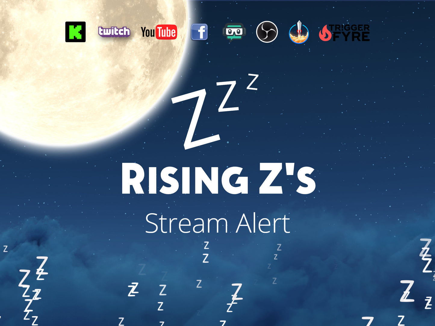 Sweet Dreams Stream Alert Bundle - 5 Full Screen Animated Sleep Effects w Transparent Background - 1920x1080 - Instant Download - Fun To Use