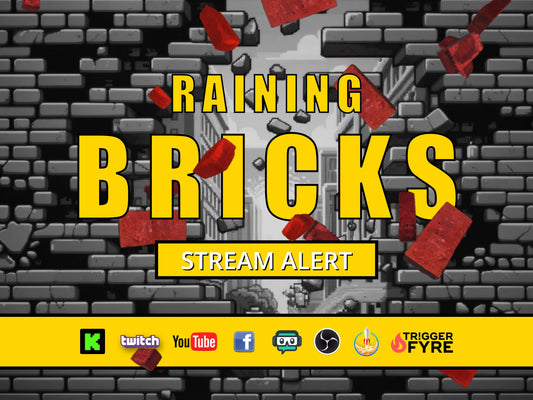 Raining Bricks Stream Alert - Full Screen Animated Overlay with Transparent Background - 1920x1080 - Instant Download - Easy To Setup & Use!