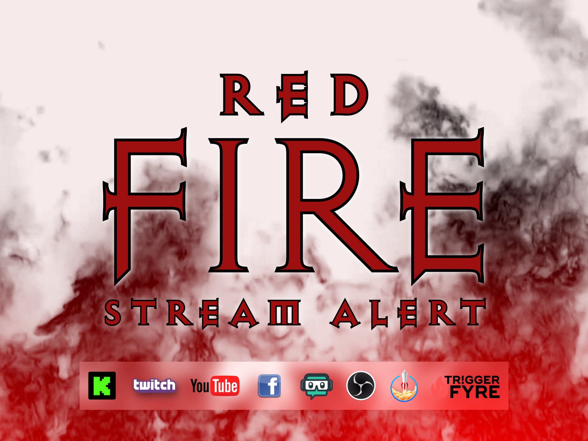 Red Fire Stream Alert - Full Screen Flames Effect - 1920x1080 Overlay with Transparent Background - Instant Download - Tutorial Included