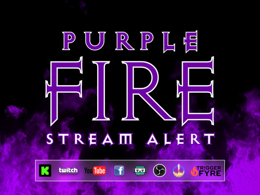 Purple Fire Stream Alert - Realistic Flames Effect - Full Screen Animated Overlay with Transparent Background - 1920x1080 - Instant Download