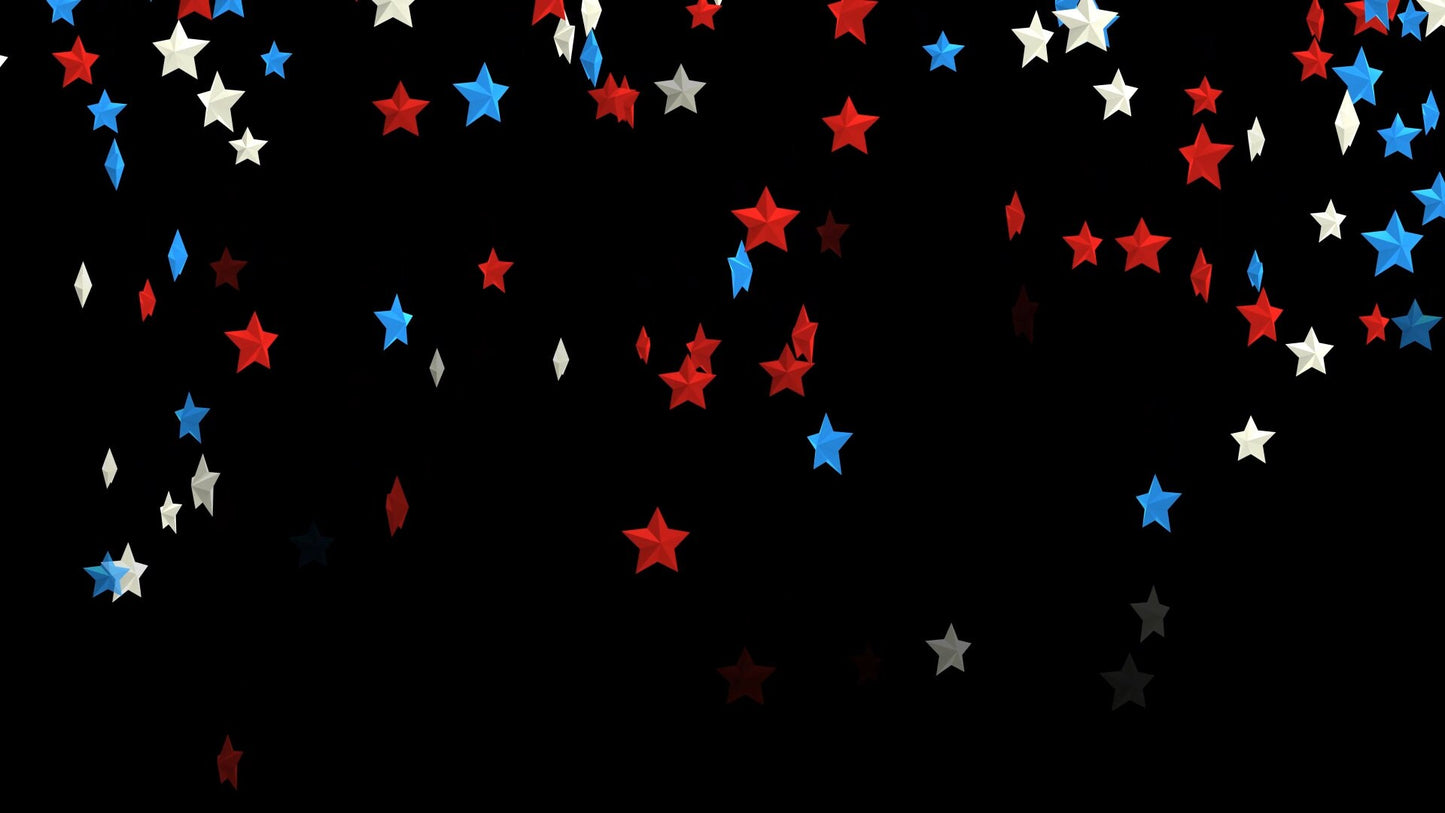 American Stars Stream Alert - Full Screen Animated Red, White, and Blue Overlay with Transparent Background - 1920x1080 - Instant Download