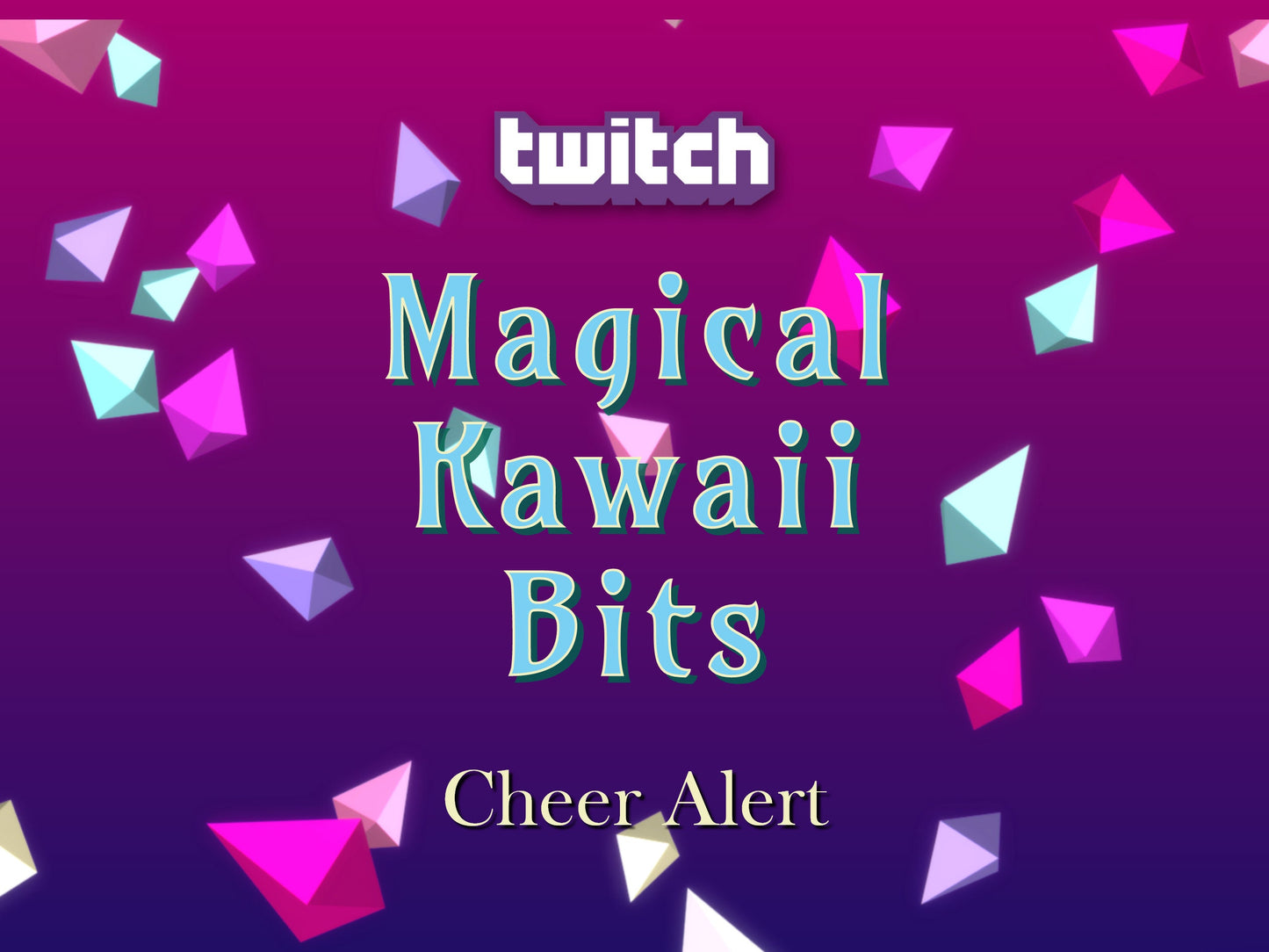 Magical Kawaii Bits Cheer Alert - Cute Animated Twitch Stream Overlay - Full Screen 1920x1080 with Transparent Background - Instant Download