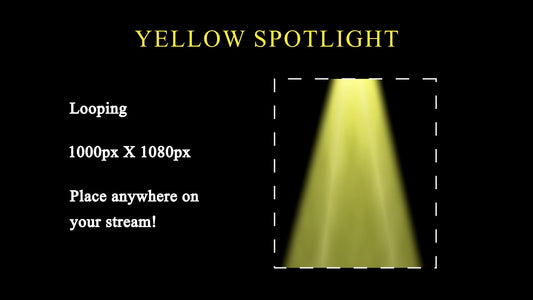 Yellow Spotlight Stream Decoration - Fun Light Effect with Transparent Background - Instant Download - Dancy Party Asset - Loop - Adjustable