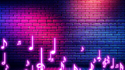 Purple Neon Notes Stream Alert - Music Vibes Effect - Animated Overlay - Transparent Background - 1920x1080 Full Screen - Instant Download!