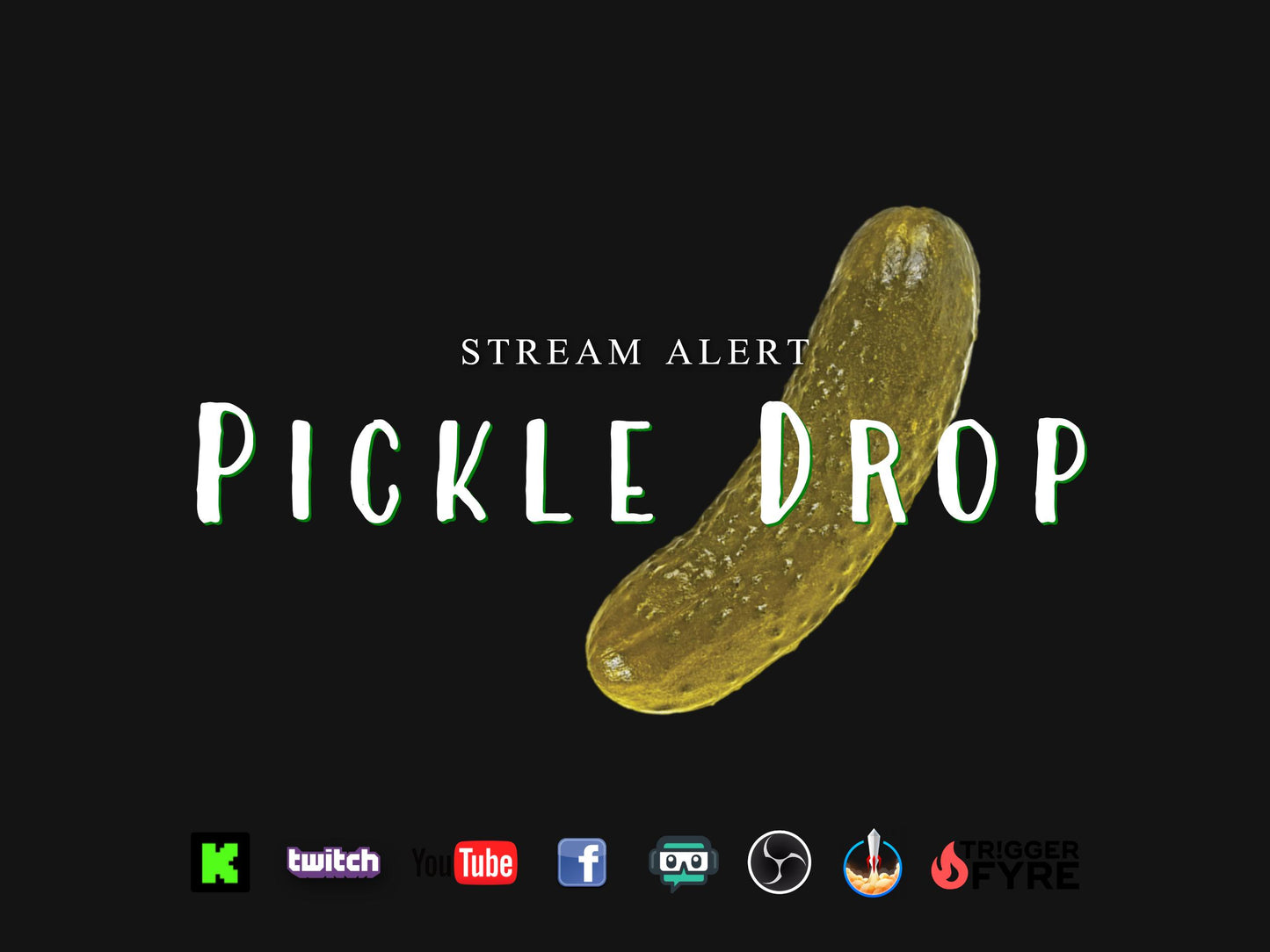 Pickle Drop Stream Alert - Full Screen Animated Effect with Transparent Background - 1920x1080 - Instant Download - Fun Channel Point Redeem