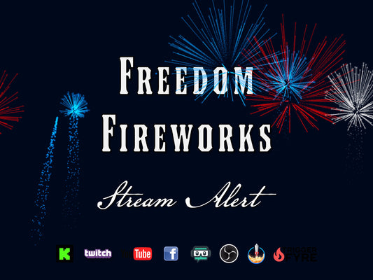 Freedom Fireworks Stream Alert - With Sound - Animated Full Screen Overlay with Transparent Background - 1920x1080 - Instant Download - Fun!