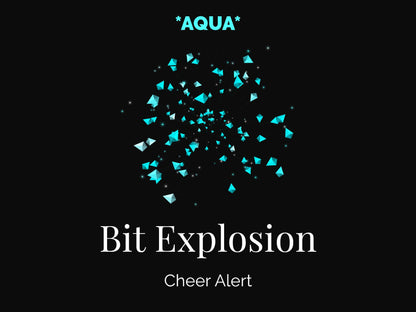 Aqua Blue Bit Explosion - Twitch Cheer Alert - Full Screen Animated Stream Overlay - Transparent Background - 1920x1080 - Instant Download