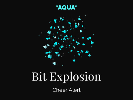 Aqua Blue Bit Explosion - Twitch Cheer Alert - Full Screen Animated Stream Overlay - Transparent Background - 1920x1080 - Instant Download