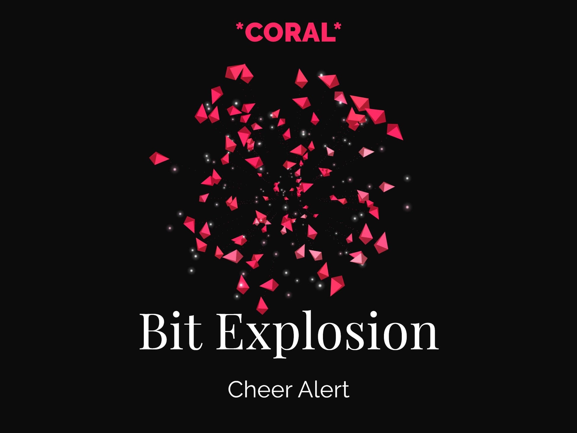 Coral Bit Explosion - Twitch Cheer Alert - Full Screen Animated Stream Overlay with Transparent Background - 1920x1080 - Instant Download!