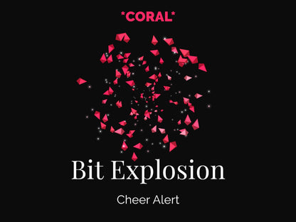 Coral Bit Explosion - Twitch Cheer Alert - Full Screen Animated Stream Overlay with Transparent Background - 1920x1080 - Instant Download!