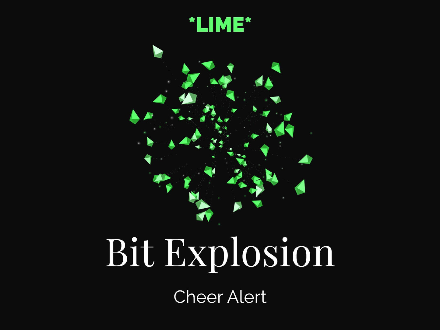 Lime Green Bits Explosion Cheer Alert - Animated Twitch Stream Overlay - Transparent Background - Full Screen - 1920x1080 - Instant Download