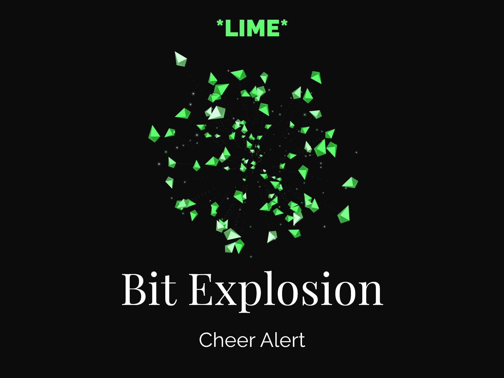 Lime Green Bits Explosion Cheer Alert - Animated Twitch Stream Overlay - Transparent Background - Full Screen - 1920x1080 - Instant Download