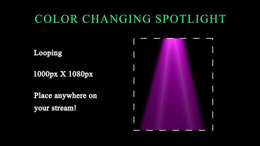 Color Changing Spotlight Stream Decoration - Fun Light Effect with Transparent Background - Instant Download - Dancy Party Asset - Loop