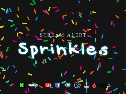 Sprinkles Stream Alert - Full Screen Sugar Shower Animated Overlay with Transparent Background - 1920x1080 - Instant Download - Fun Effect!