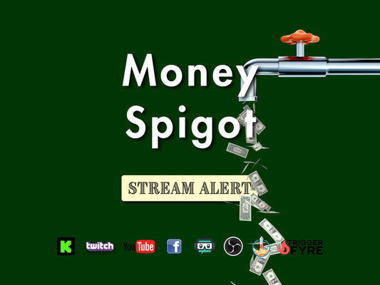 Money Spigot Donation Alert - Animated Stream Effect For Tips & Donos - Transparent Background - Full Screen 1920x1080 - Instant Download