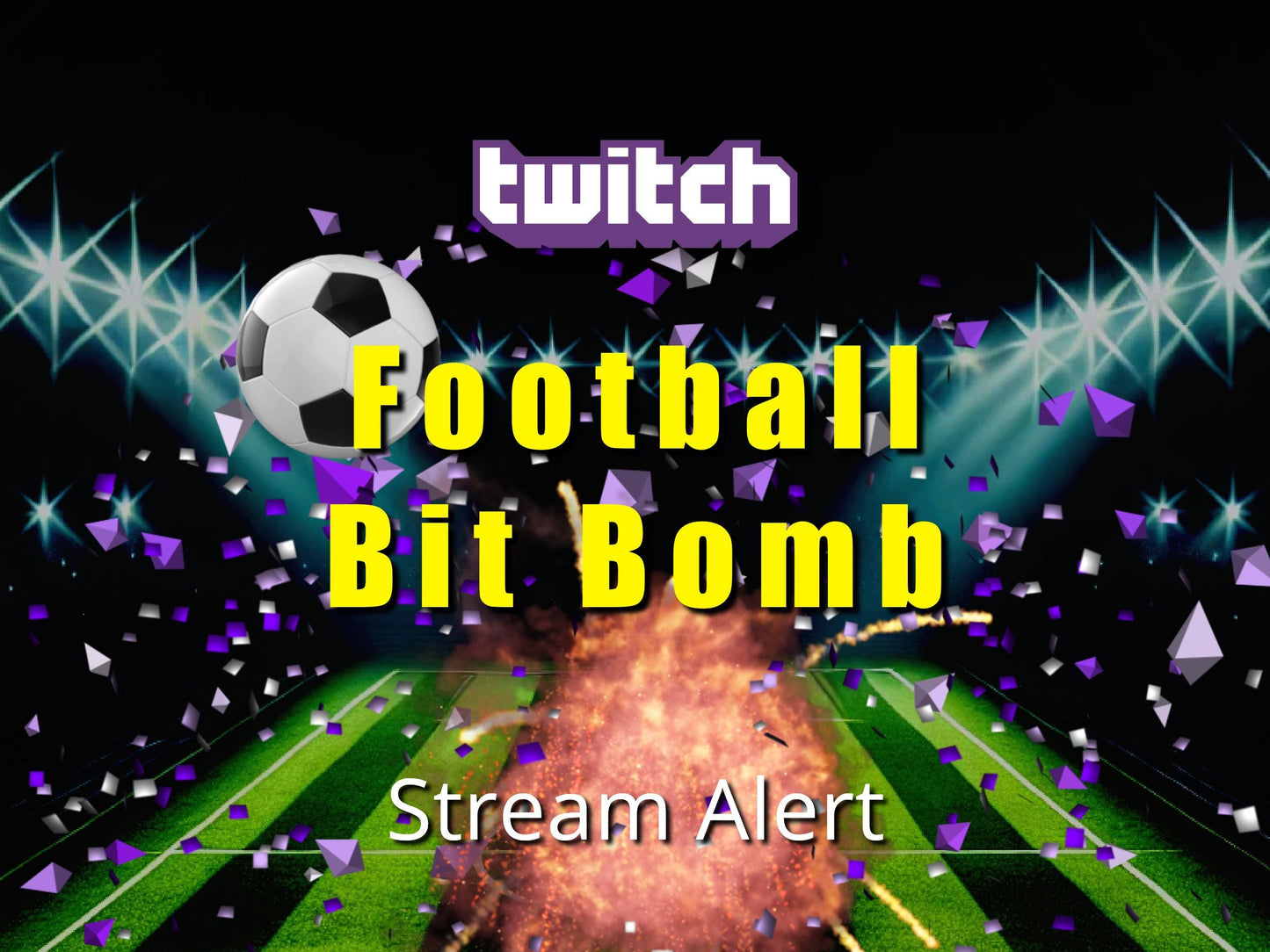 Football Bit Bomb Stream Alert - Twitch Cheer Animation - Full Screen 1920x1080 Overlay - Transparent Background - Instant Download - Soccer