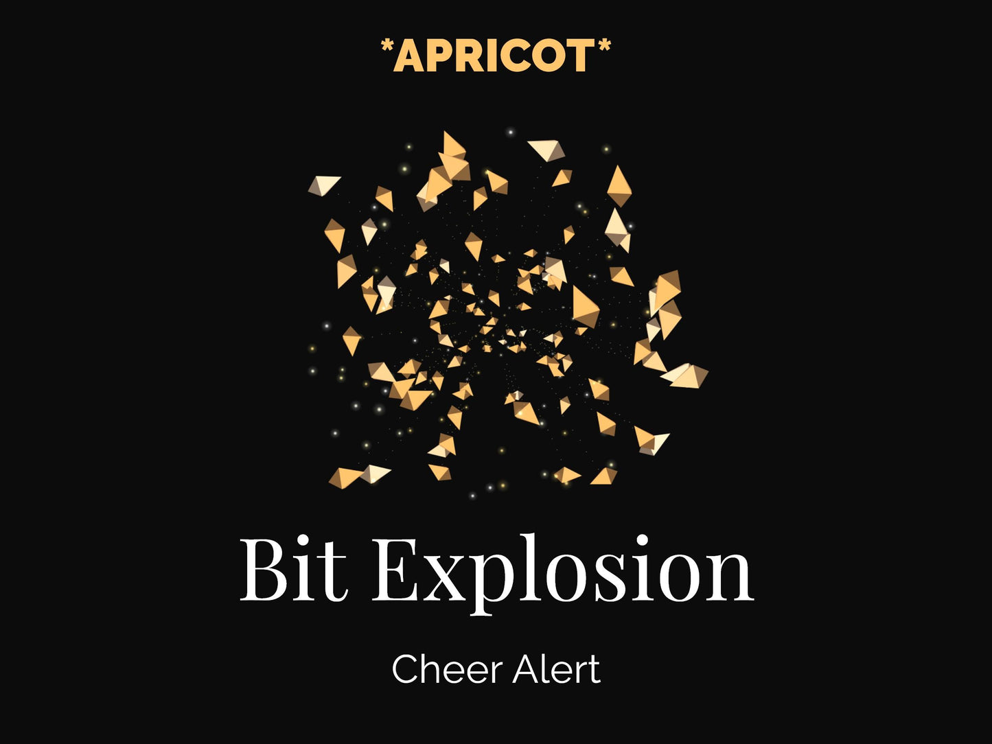 Apricot Bit Explosion - Twitch Cheer Alert - Full Screen Animated Stream Overlay with Transparent Background - 1920x1080 - Instant Download