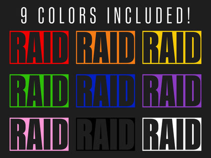 RAID Stream Alert Bundle - Pack of Nine Full Screen Animated Overlays with Transparent Background - 1920x1080 - Instant Download - 9 Colors!