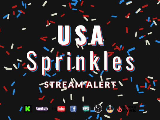 USA Sprinkles Stream Alert - Red White & Blue Effect - Full Screen Animated Overlay - Transparent Background - 1920x1080 - Instant Download