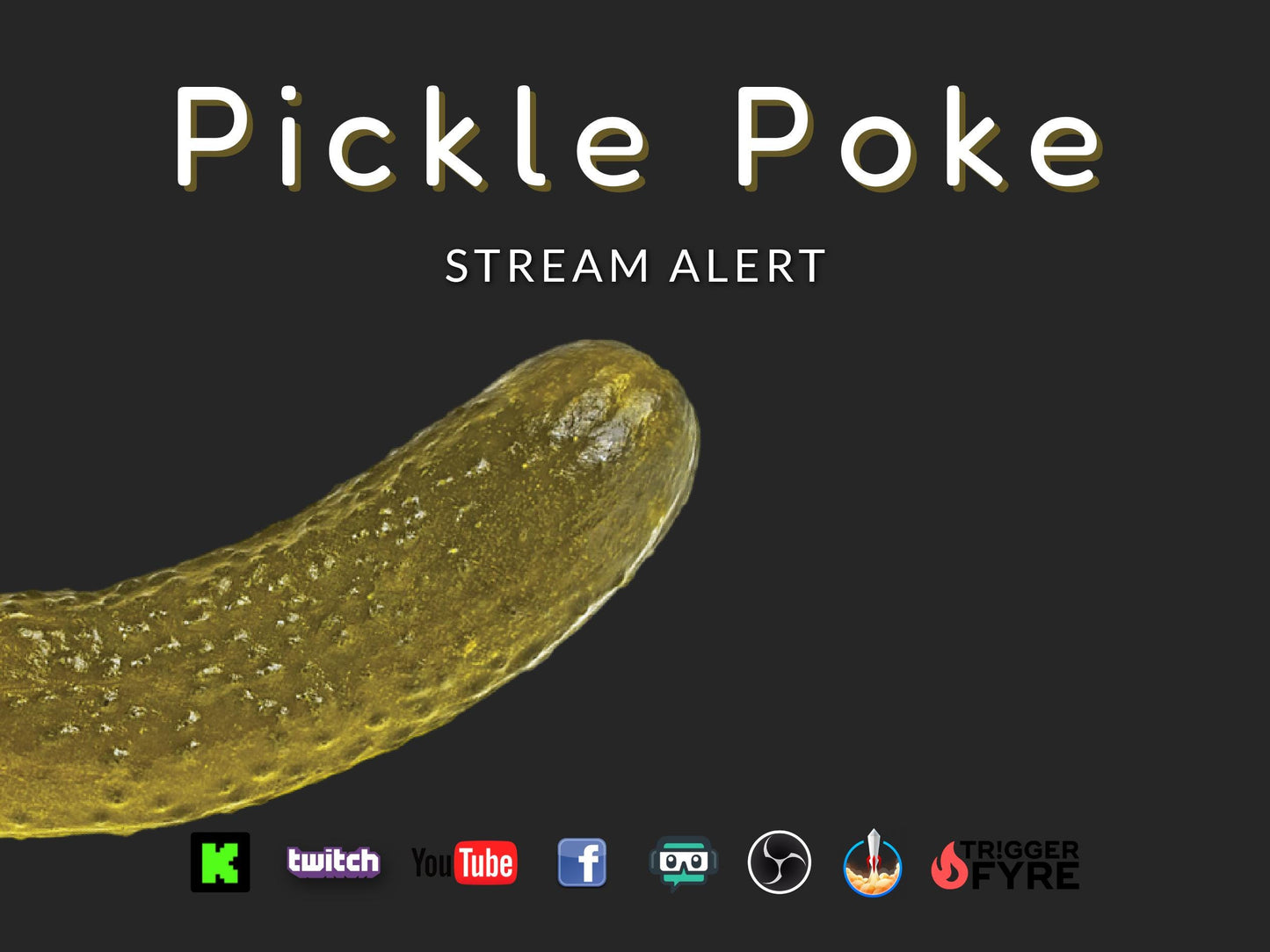 Pickle Poke Stream Alert - Full Screen Animated Overlay with Transparent Background - 1920x1080 - Instant Download - Silly Channel Redeem!