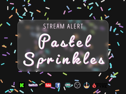 Pastel Sprinkles Stream Alert - Full Screen Animated Overlay w/ Transparent Background - 1920x1080 - Instant Download - Cute Channel Redeem!