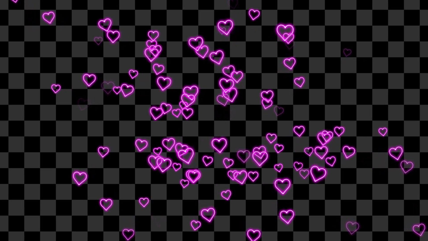 Love Whirl Stream Alert - Neon Pink Hearts Effect - Full Screen Animated Overlay with Transparent Background - 1920x1080 - Instant Download