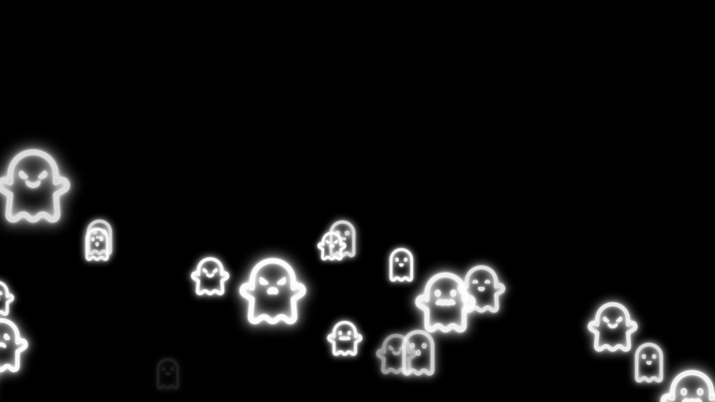 Neon Ghosts Stream Alert - Full Screen Animated Overlay with Transparent Background - 1920x1080 - Instant Download - Cool Halloween Effect!