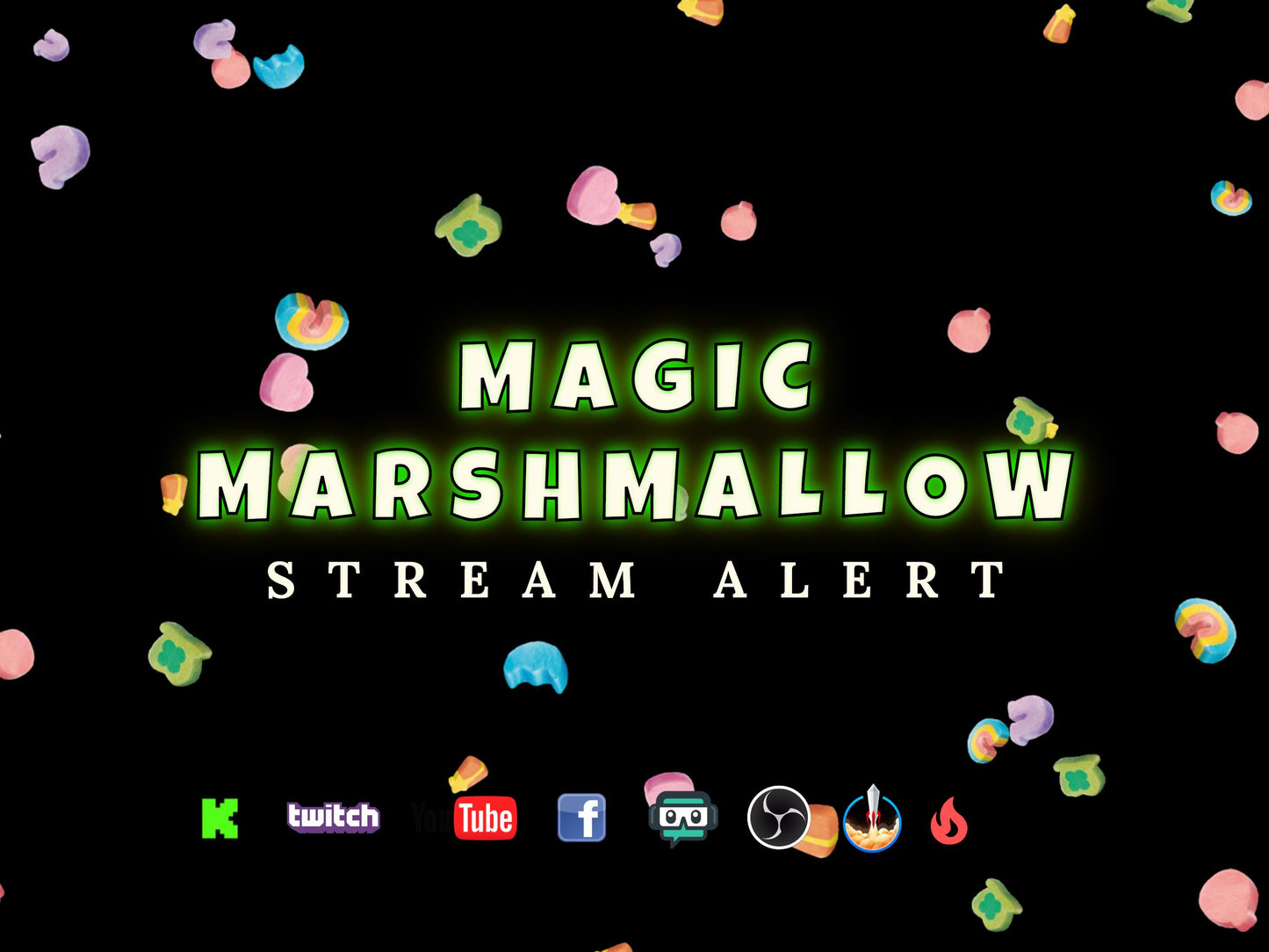 Magic Marshmallow Stream Alert - Full Screen Animated Overlay Effect -Transparent Background - 1920x1080 - Instant Download - Yummy Cereal!