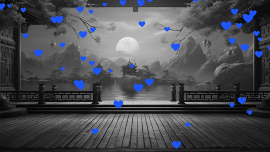 Blue Raining Hearts Stream Alert - Full Screen Animated Overlay with Transparent Background - 1920x1080 - Instant Download - Fun Effect!